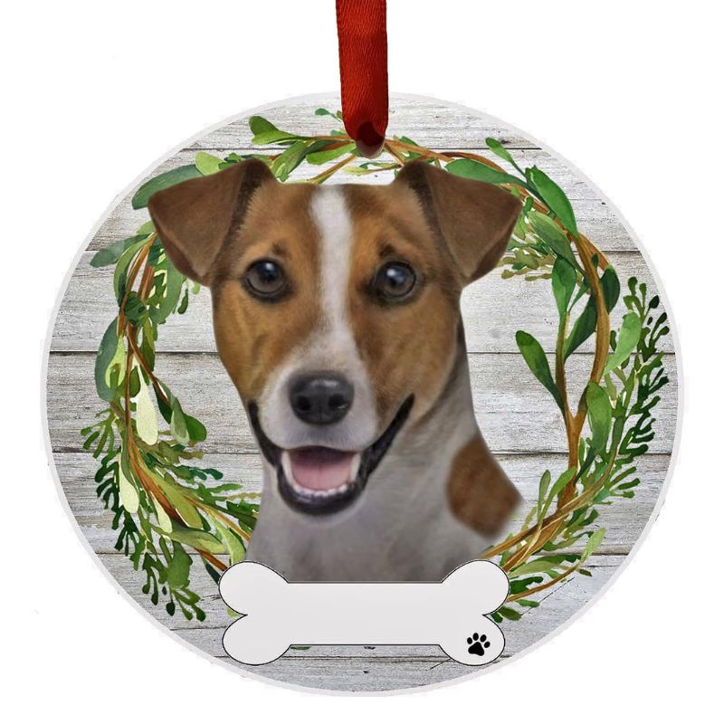 Jack Russell Wreath Ornament